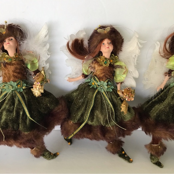 Trio of fairy dolls,  ? Woodland, hanging holiday ornaments. - Picture 3 of 12